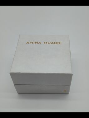 AMINA MUADDI White Jewelry Ring Box Empty Luxury Presentation Gift Box Authentic